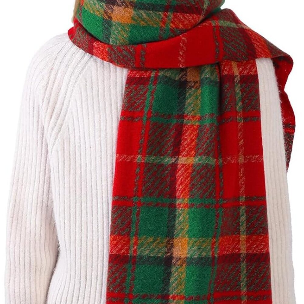 Womens Winter Scarf, Fashion Cashmere Feel Plaid Scarfs for Women, Pashmina Shaw - Picture 2 of 9